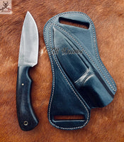 Professional Skinning Knife – Hand - Forged High Carbon Blade & Black Wood Grip - ZB Knives Store