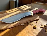 Top Rated Bowie Knife - High Carbon Steel Blade & Dark Redwood Handle - ZB Knives Store
