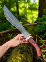 Top Rated Bowie Knife - High Carbon Steel Blade & Dark Redwood Handle - ZB Knives Store