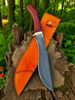 Top Rated Bowie Knife - High Carbon Steel Blade & Dark Redwood Handle - ZB Knives Store