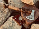 Best AXE - Engraved Forged Steel Head, Ash Wood Handle with rope Wrap - ZB Knives Store