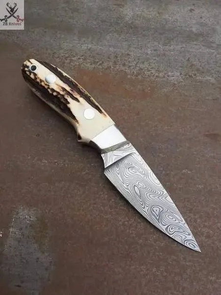 Western Belt Knife – Antler Horn Handle & Belt Knife Sheath - ZB Knives Store