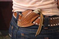 Handmade Cowboy Knife – Durable Rasp Steel Blade & Leather Belt Sheath - ZB Knives Store