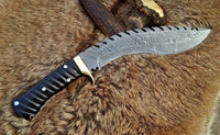 Best Kukri Knife - Handcrafted Damascus kukri Blade & Buffalo Horn Handle