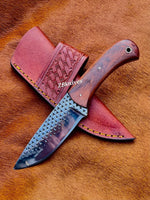 Skin Knife - Rasp Tool Steel Blade With Perfect Belt Sheath - ZB Knives Store