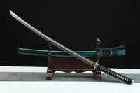 Handmade Green Katana - High Carbon Steel Sharp Samurai Sword - Custom Real Katana for Collectors - ZB Knives Store
