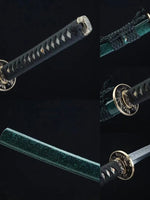 Handmade Green Katana - High Carbon Steel Sharp Samurai Sword - Custom Real Katana for Collectors - ZB Knives Store