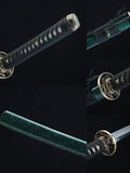 Handmade Green Katana - High Carbon Steel Sharp Samurai Sword - Custom Real Katana for Collectors - ZB Knives Store