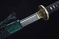 Handmade Green Katana - High Carbon Steel Sharp Samurai Sword - Custom Real Katana for Collectors - ZB Knives Store