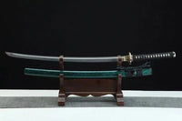 Handmade Green Katana - High Carbon Steel Sharp Samurai Sword - Custom Real Katana for Collectors - ZB Knives Store