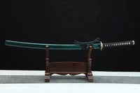 Handmade Green Katana - High Carbon Steel Sharp Samurai Sword - Custom Real Katana for Collectors - ZB Knives Store