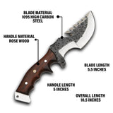 Custom Hand Forged Steel Best Survival Camping Tracker Knife | Rosewood Handle | 10.5 Inches | Leather Sheath