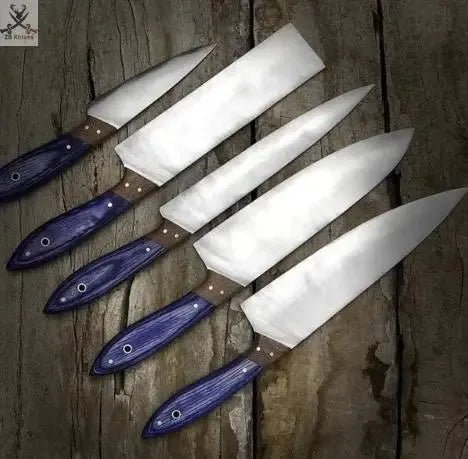 4 PCS HAND FORGED Full Tang High Carbon Steel kitchen knives kitchen set - ZB Knives Store
