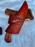 Skin Knife - Rasp Tool Steel Blade With Perfect Belt Sheath - ZB Knives Store