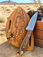 Handcrafted Buckaroo Ranch Knife with sheath – 6.25" Handmade Damascus Steel Blade