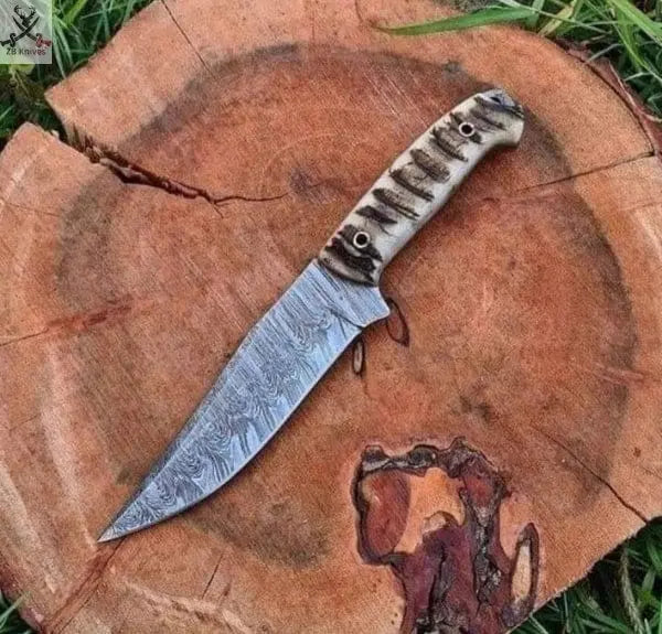 Damascus ram knife
