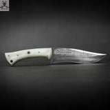 9.75" Inches HAND FORGED Full Tang Damascus Steel Hunting Knife + leather sheath ZB Knives Store